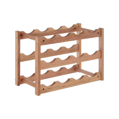 Walnut - 3 Tier Walnut Wood Wine Rack