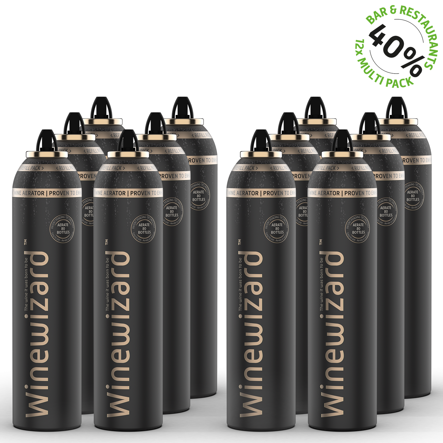 Winewizard - Aérateur de vin intelligent 3-en-1 + pack de recharge